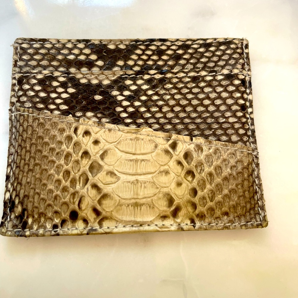 Snake skin credit card wallet 4 wide x 3 1/2 tall